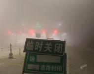 2017年1月4日凌晨，遼寧沈陽街頭大霧彌漫，能見度極差。視覺中國