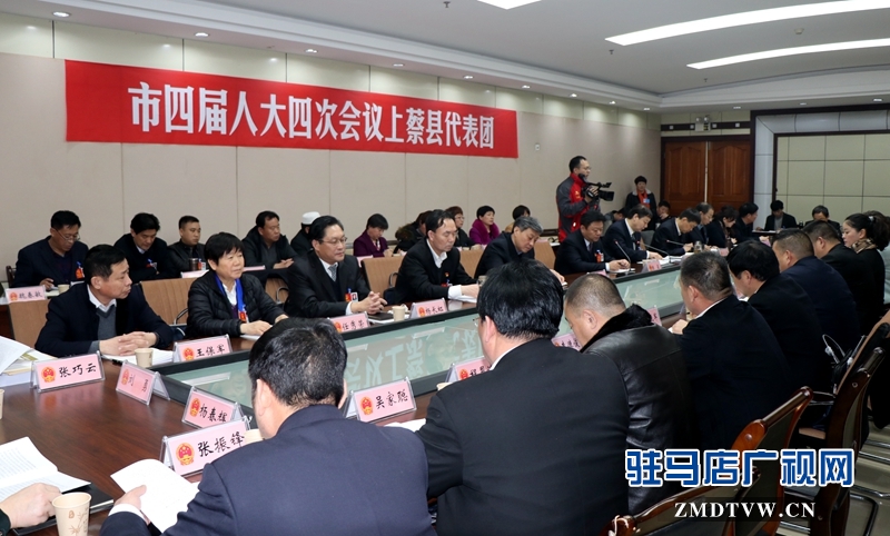 陳星參加上蔡代表團(tuán)的審議政府工作報(bào)告，聆聽(tīng)代表發(fā)言