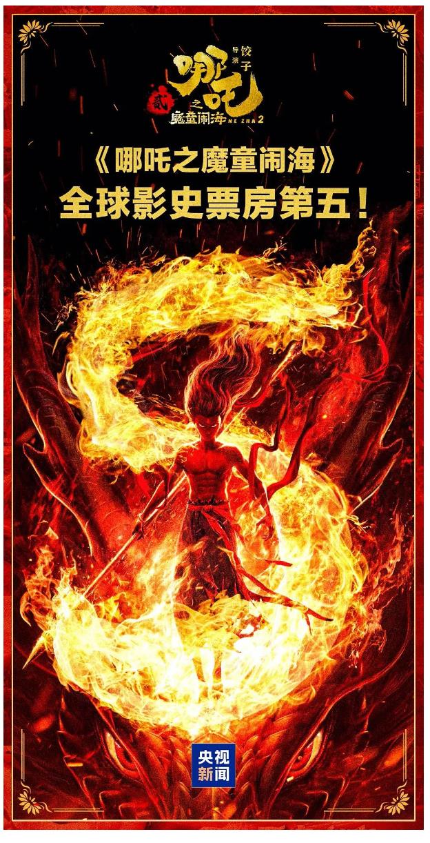 《哪吒2》，全球前5！