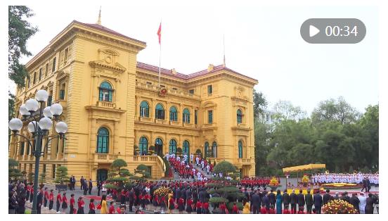 新華社快訊：中共中央總書記、國(guó)家主席習(xí)近平出席越共中央總書記蘇林舉行的歡迎儀式