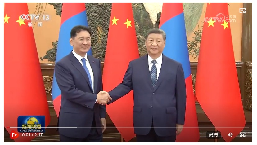 習(xí)近平會見蒙古國總統(tǒng)呼日勒蘇赫